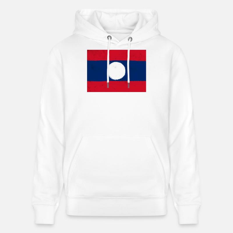 Drapeau du Laos - Sweat à capuche bio CRUISER Stanley/Stella Unisexe - blanc