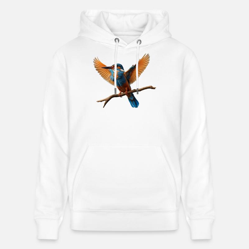 Lebhafter Eisvogel im Flug - Stanley/Stella Unisex Bio-Hoodie CRUISER - Weiß