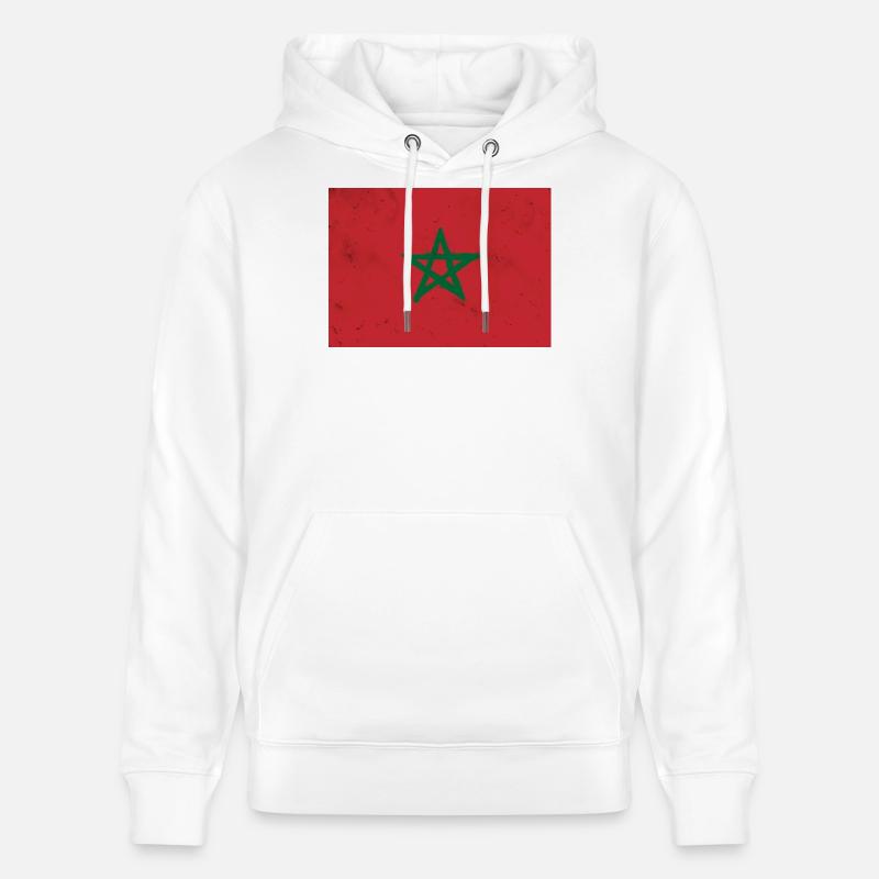 Drapeau du Maroc - Sweat à capuche bio CRUISER Stanley/Stella Unisexe - blanc
