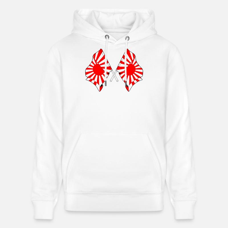 Drapeaux croisés du Soleil levant - Sweat à capuche bio CRUISER Stanley/Stella Unisexe - blanc