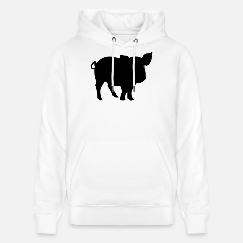 Silhouette de cochon mignon - Sweat à capuche bio CRUISER Stanley/Stella Unisexe - blanc