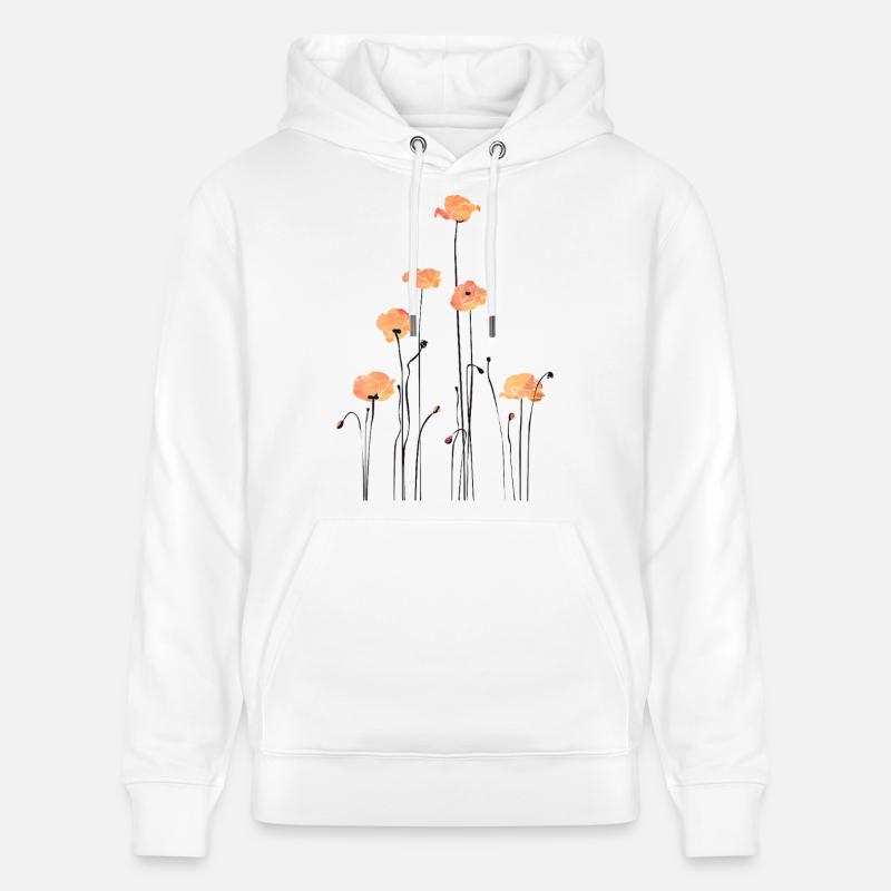 Illustration de coquelicots à l’aquarelle - Sweat à capuche bio CRUISER Stanley/Stella Unisexe - blanc