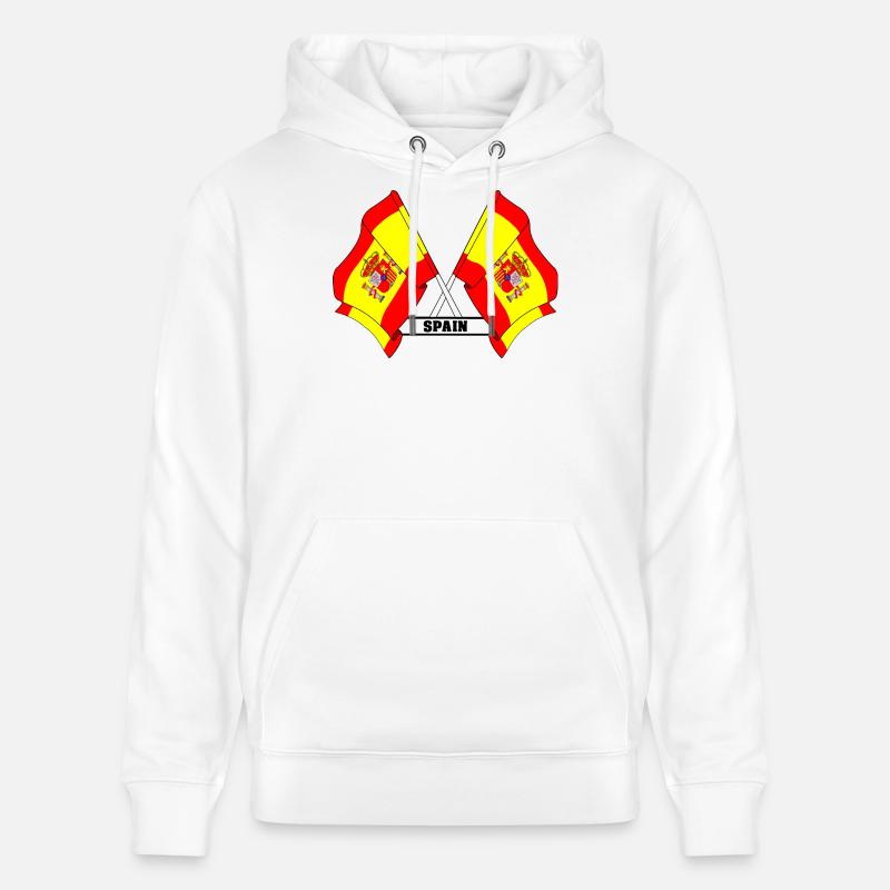 Croisement des drapeaux espagnols avec l’ESPAGNE - Sweat à capuche bio CRUISER Stanley/Stella Unisexe - blanc