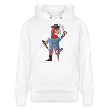 Feathers Ahead of the Pirate Parrot - Stanley/Stella CRUISER Unisex Organic Hoodie - white - Front - Alina (178cm) & Michal (187cm)