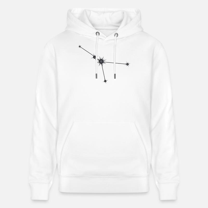 Krebs Stern Konstellation Sternzeichen Schwarz & Grau - Stanley/Stella Unisex Bio-Hoodie CRUISER  - Weiß