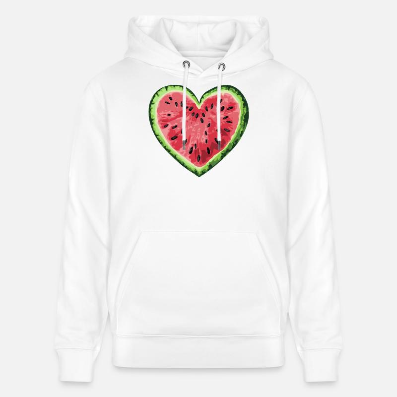 Aquarelle de pastèque pour les gourmands - Sweat à capuche bio CRUISER Stanley/Stella Unisexe - blanc