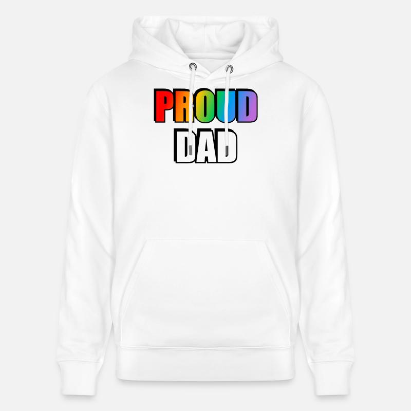 Rainbow Pride Dad Design - Sweat à capuche bio CRUISER Stanley/Stella Unisexe - blanc