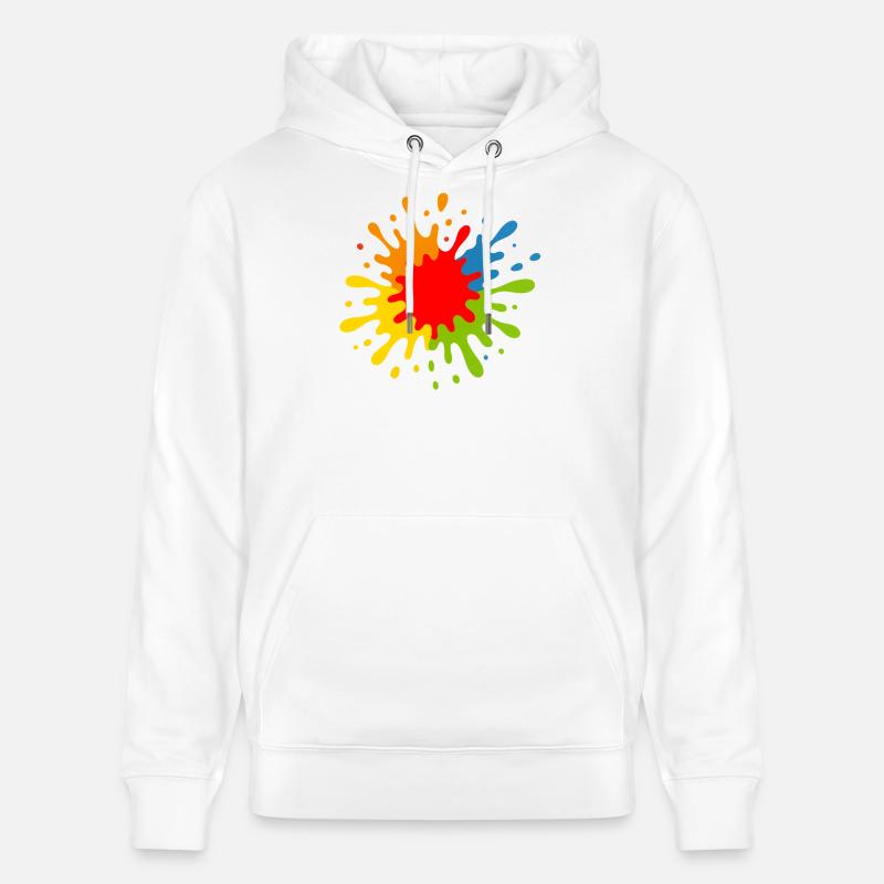 Joyeuse éclaboussure artistique - Sweat à capuche bio CRUISER Stanley/Stella Unisexe - blanc