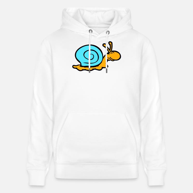 coquille d'escargot limace escargot sourit doucement - Sweat à capuche bio CRUISER Stanley/Stella Unisexe - blanc
