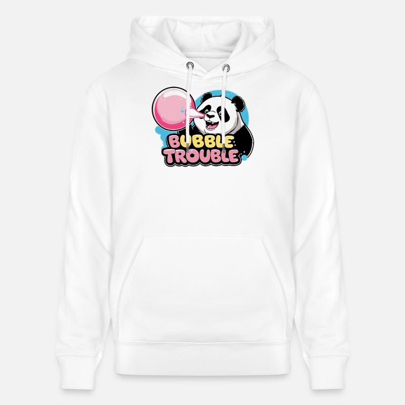 Panda mignon avec chewing-gum - Sweat à capuche bio CRUISER Stanley/Stella Unisexe - blanc