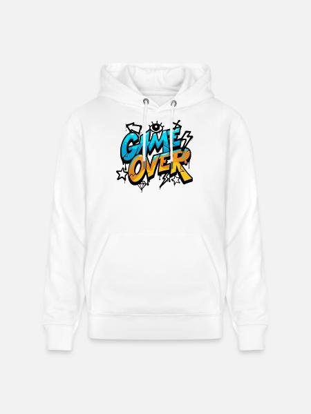 Game Over Graffiti Style Design - Stanley/Stella CRUISER Unisex Organic Hoodie - white