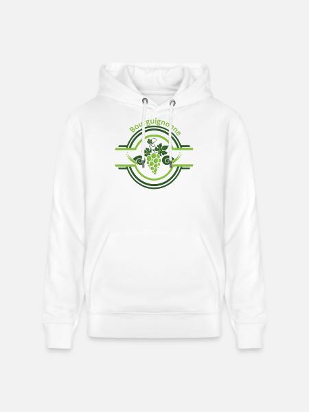 Burgundy vine logo with snails - Stanley/Stella CRUISER Unisex Organic Hoodie - white