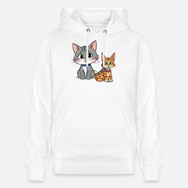 Illustration de copain de chat ludique - Sweat à capuche bio CRUISER Stanley/Stella Unisexe - blanc