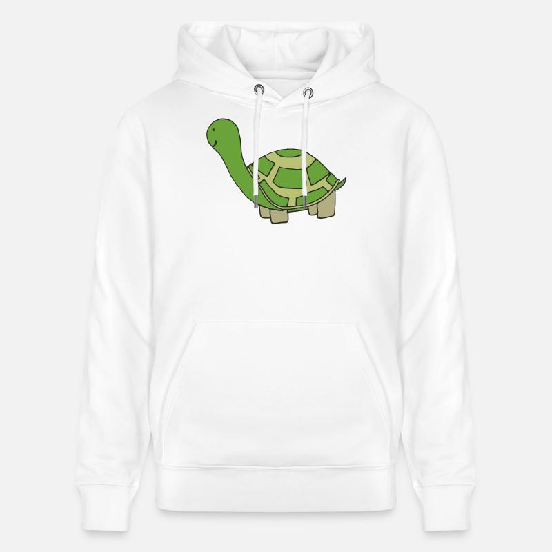 Illustration d'une tortue joueuse - Sweat à capuche bio CRUISER Stanley/Stella Unisexe - blanc
