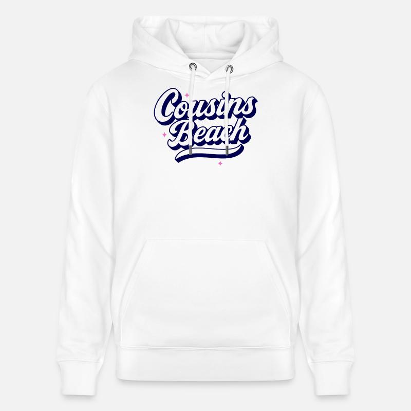 Cousins Beach - Conception de script rétro - Sweat à capuche bio CRUISER Stanley/Stella Unisexe - blanc