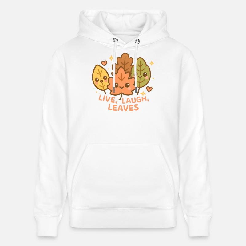 Vie Rires Feuilles Joyeux Automne Récolte Automne - Sweat à capuche bio CRUISER Stanley/Stella Unisexe - blanc