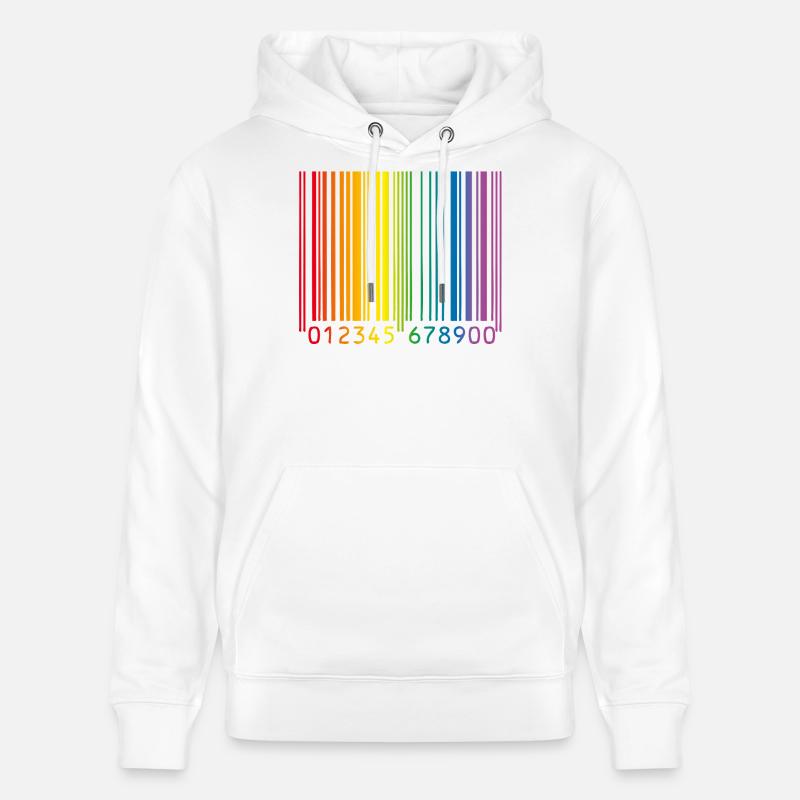 Code-barres gay - Sweat à capuche bio CRUISER Stanley/Stella Unisexe - blanc
