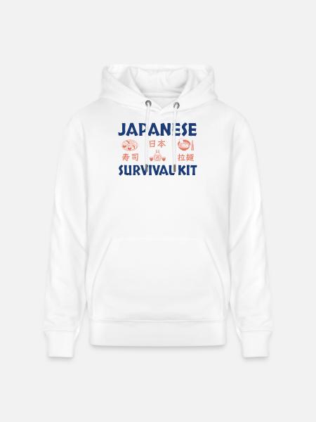 Japanese Sushi Survival Kit Design - Stanley/Stella CRUISER Unisex Organic Hoodie - white