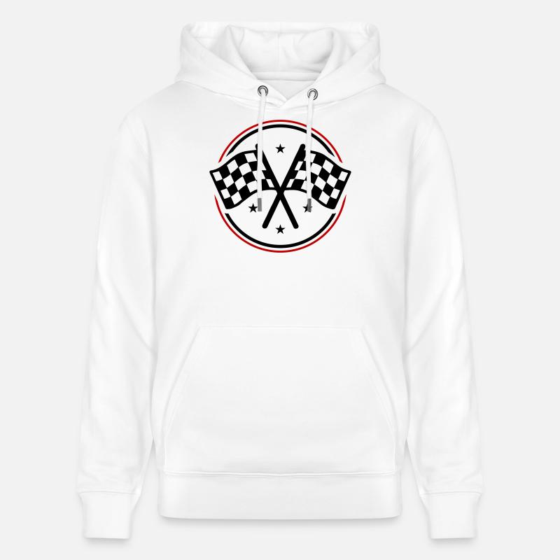 Drapeau de course à damier - Sweat à capuche bio CRUISER Stanley/Stella Unisexe - blanc