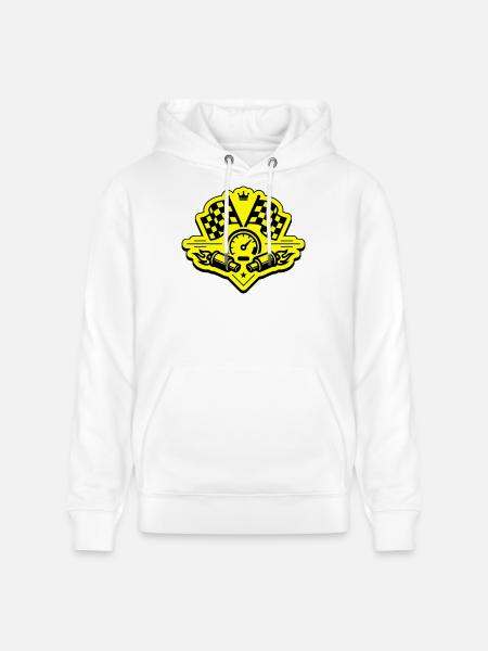 Racing racing flag exhaust speedometer - Stanley/Stella CRUISER Unisex Organic Hoodie - white