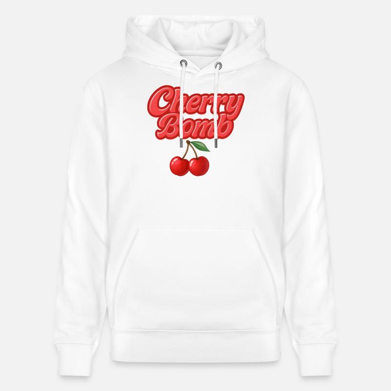 bombe cerise / design Y2K - Sweat à capuche bio CRUISER Stanley/Stella Unisexe - blanc