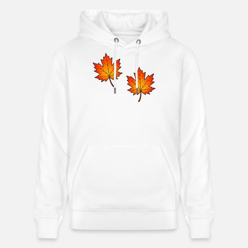 Illustration de feuilles d’érable d’automne - Sweat à capuche bio CRUISER Stanley/Stella Unisexe - blanc