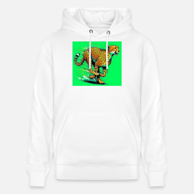 guépard - Sweat à capuche bio CRUISER Stanley/Stella Unisexe - blanc