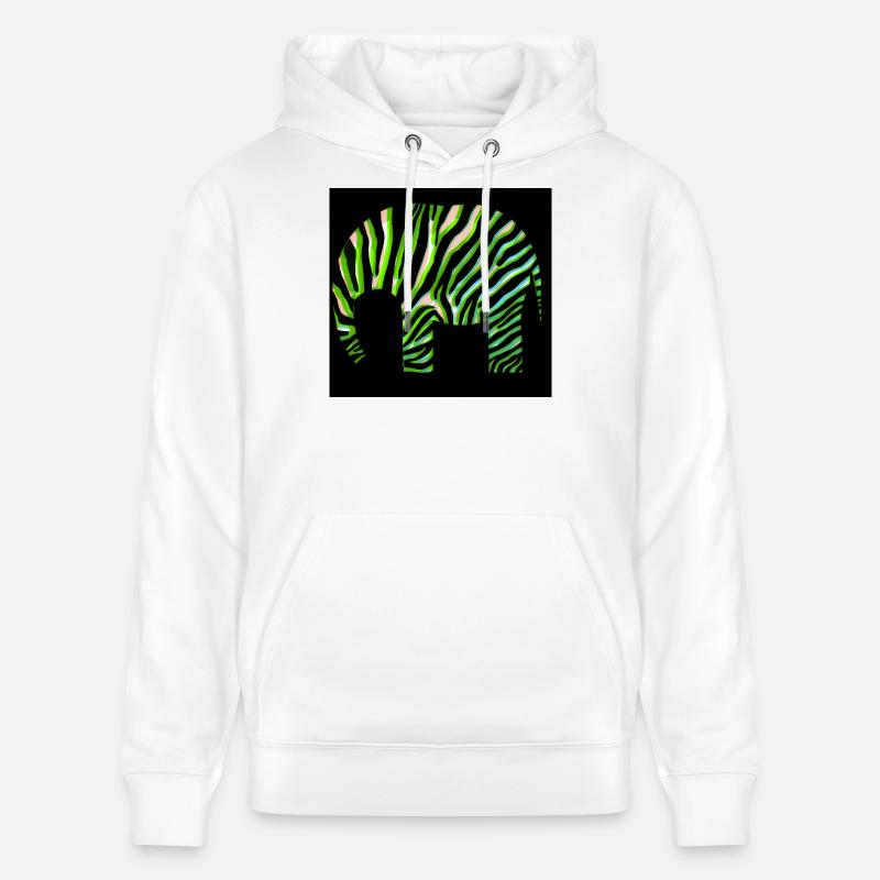 Imprimé zèbre vert Design abstrait - Sweat à capuche bio CRUISER Stanley/Stella Unisexe - blanc