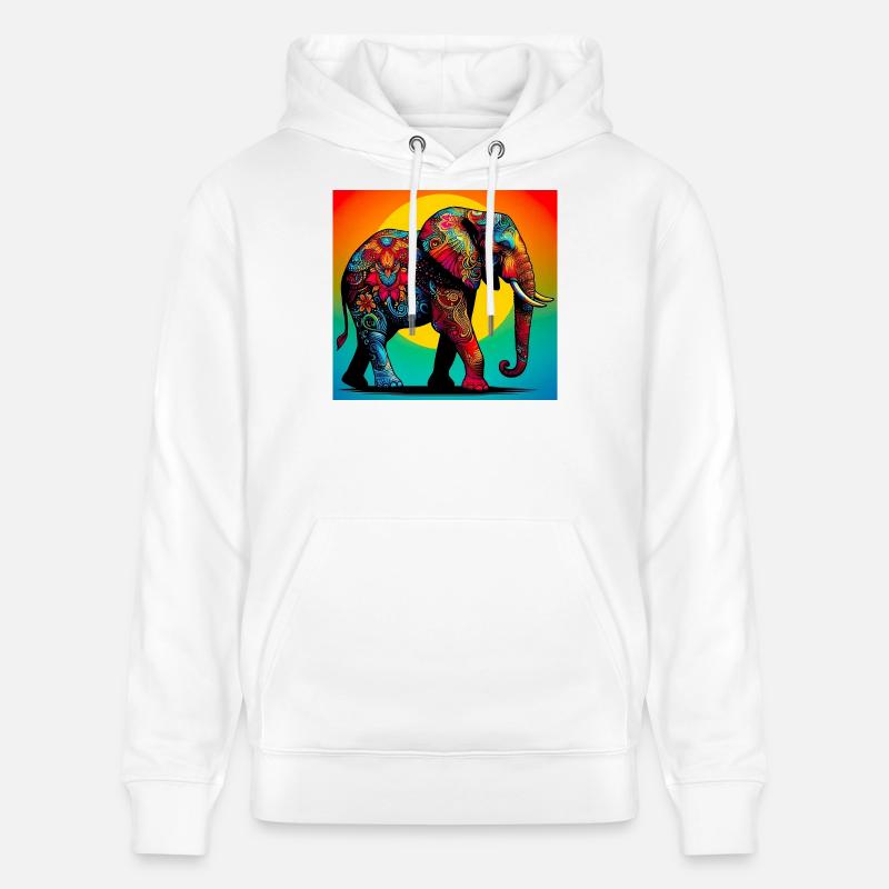 éléphant - Sweat à capuche bio CRUISER Stanley/Stella Unisexe - blanc