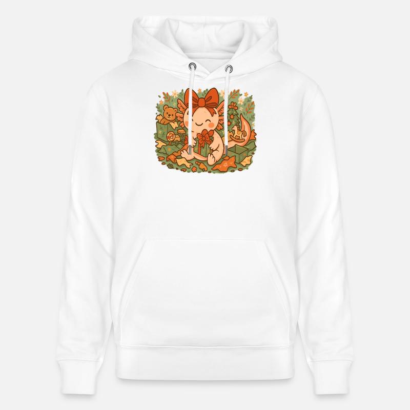 Axolotl Noël avec des cadeaux - Sweat à capuche bio CRUISER Stanley/Stella Unisexe - blanc