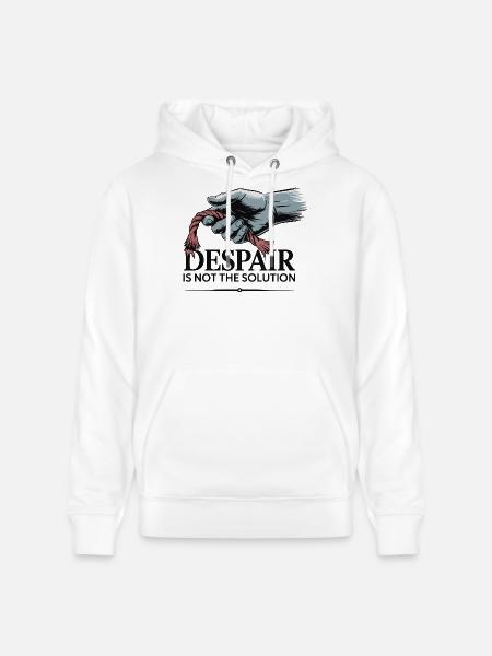 Resilient Hand Holding Frayed Rope - Stanley/Stella CRUISER Unisex Organic Hoodie - white
