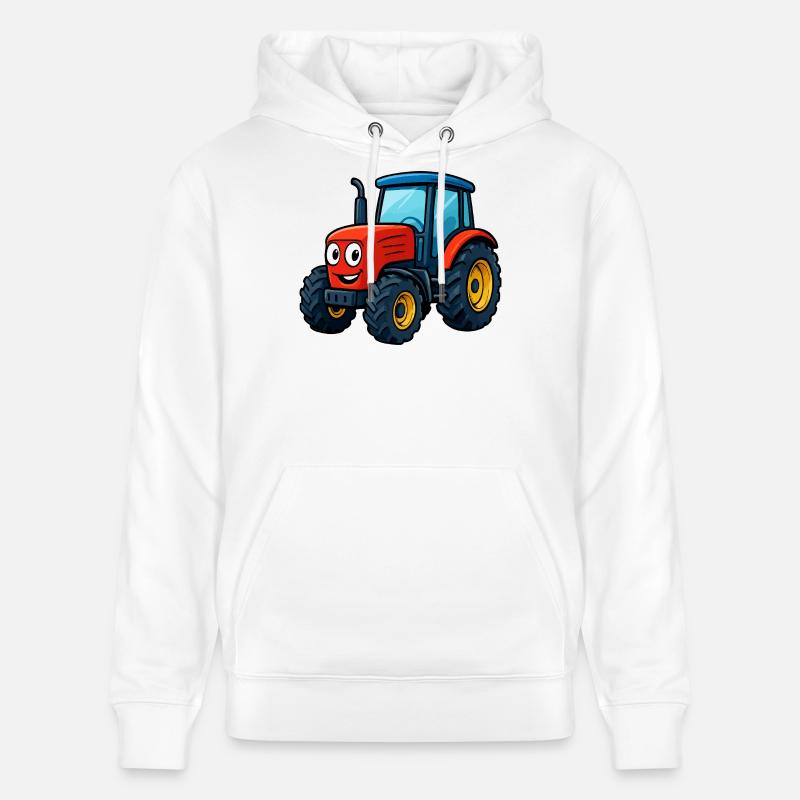Impression de tracteur de ferme drôle - Sweat à capuche bio CRUISER Stanley/Stella Unisexe - blanc