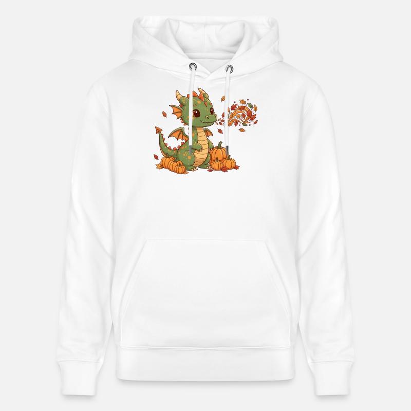Dragon d’automne avec citrouilles - Sweat à capuche bio CRUISER Stanley/Stella Unisexe - blanc