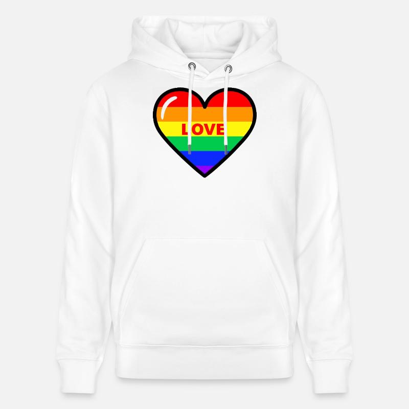 Amour du cœur de l’arc-en-ciel - Sweat à capuche bio CRUISER Stanley/Stella Unisexe - blanc