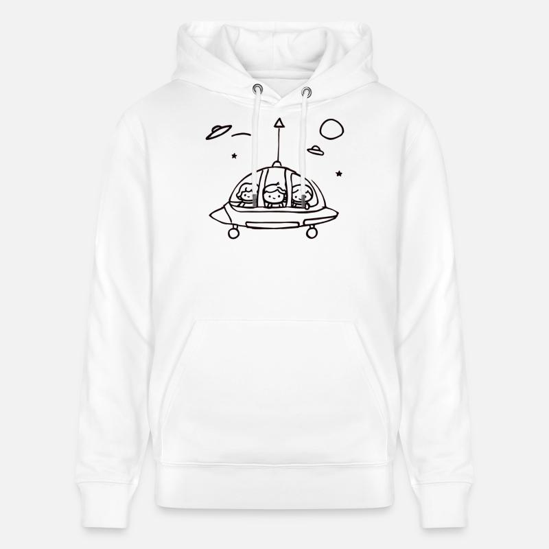 Petit équipage d’OVNI dans l’espace - Sweat à capuche bio CRUISER Stanley/Stella Unisexe - blanc