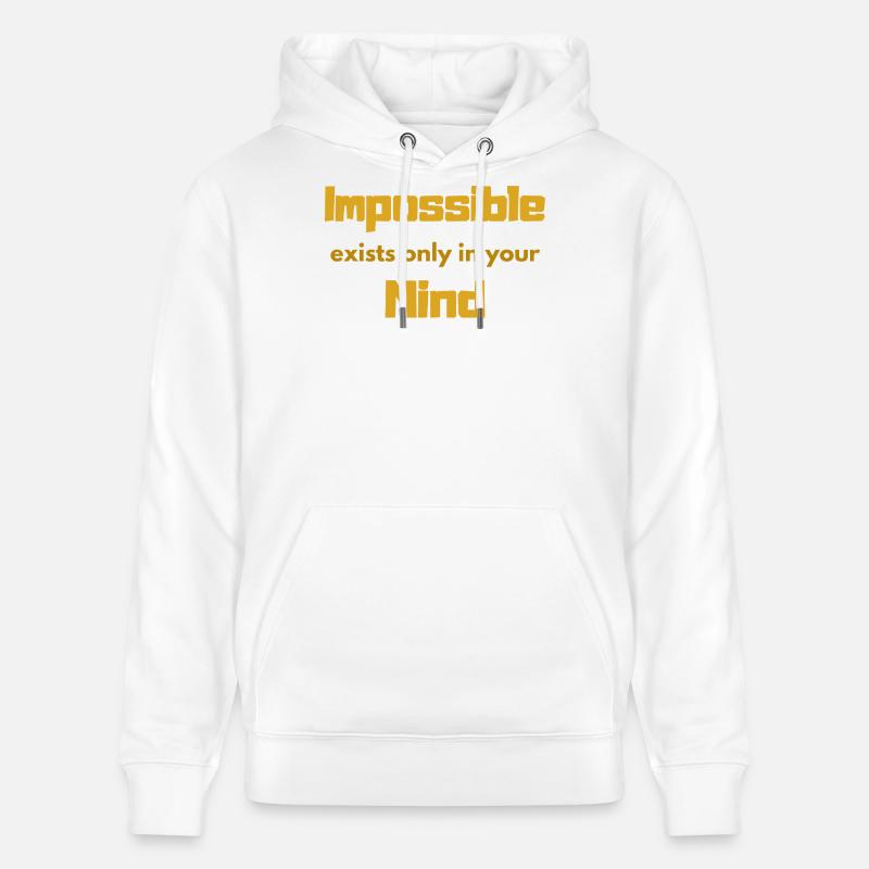 Impossible Mindset Typography - Sweat à capuche bio CRUISER Stanley/Stella Unisexe - blanc