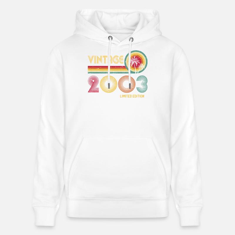 Millésime 2003 Bague Coucher de soleil - Sweat à capuche bio CRUISER Stanley/Stella Unisexe - blanc