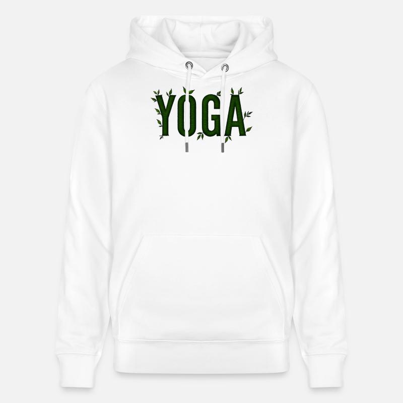 Yoga Vert Feuillage Texturé - Sweat à capuche bio CRUISER Stanley/Stella Unisexe - blanc