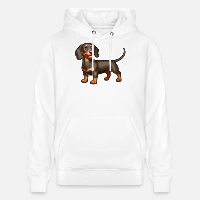 Chiot teckel heureux - Sweat à capuche bio CRUISER Stanley/Stella Unisexe - blanc