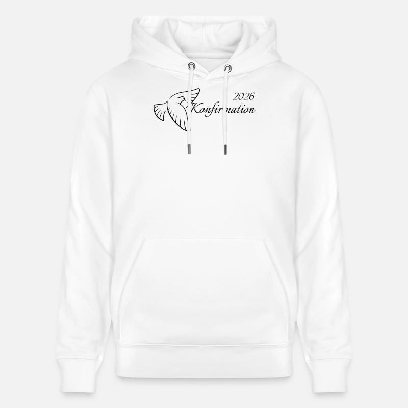 Confirmation 2026 Trinity Flying Dove - Sweat à capuche bio CRUISER Stanley/Stella Unisexe - blanc