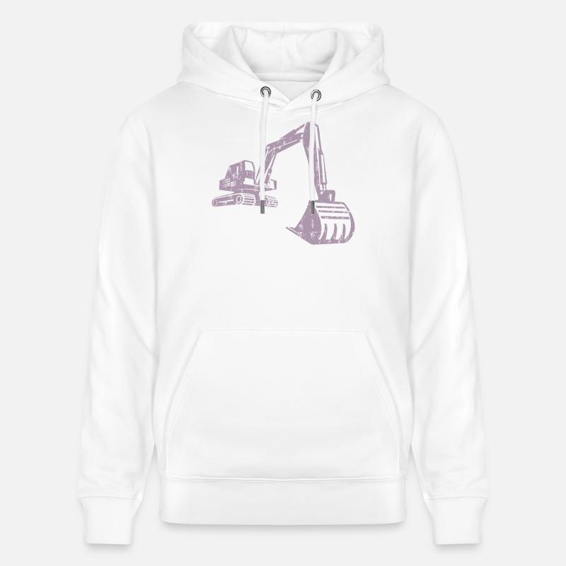 Bagger Silhouette Bauarbeiter Grunge Design - Stanley/Stella Unisex Bio-Hoodie CRUISER  - Weiß