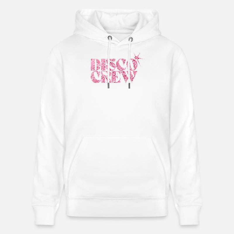 Disco Crew Logo à paillettes roses - Sweat à capuche bio CRUISER Stanley/Stella Unisexe - blanc