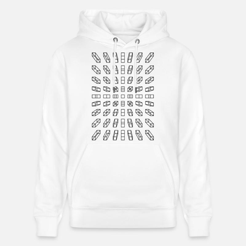 Hypno Bars : Pixels, Illusion & Rétro - Sweat à capuche bio CRUISER Stanley/Stella Unisexe - blanc