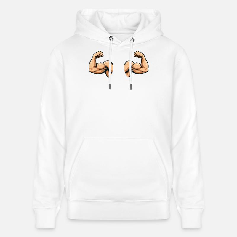 Conception musculaire à double manchon - Sweat à capuche bio CRUISER Stanley/Stella Unisexe - blanc