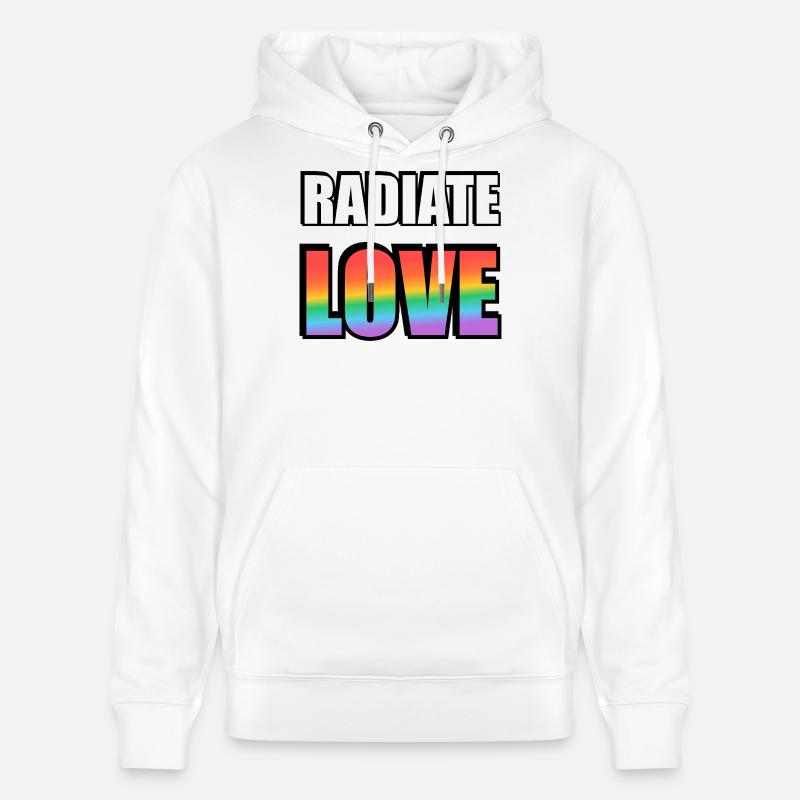 Strahlen Sie Liebe Regenbogen aus - Stanley/Stella Unisex Bio-Hoodie CRUISER - Weiß