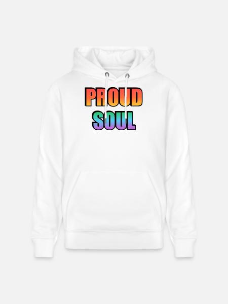 Proud Soul Gradient Typography - Stanley/Stella CRUISER Unisex Organic Hoodie - white