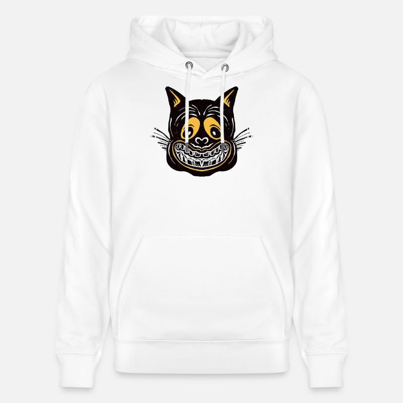 Chat noir du Cheshire - Sweat à capuche bio CRUISER Stanley/Stella Unisexe - blanc
