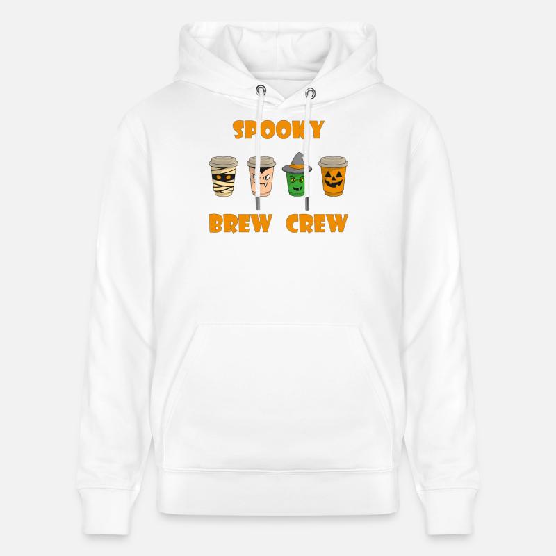 Tasse à café effrayante d’Halloween - Sweat à capuche bio CRUISER Stanley/Stella Unisexe - blanc