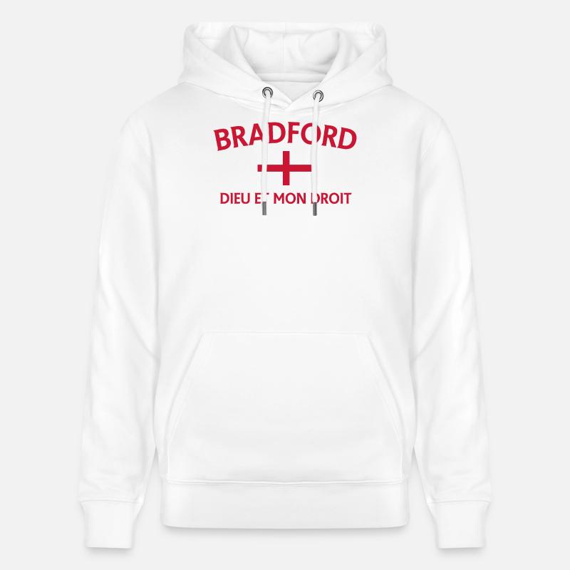 Drapeau de Bradford avec devise - Sweat à capuche bio CRUISER Stanley/Stella Unisexe - blanc