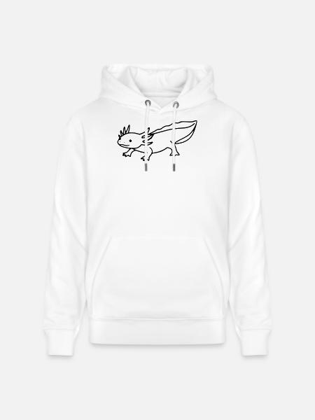 Axolotl Line Drawing | Minimalist amphibian - Stanley/Stella CRUISER Unisex Organic Hoodie - white
